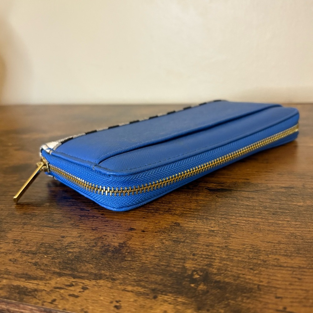 Blue and Black Checkered Wallet NWOT - Picture 2 of 7